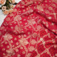 Viscose georgette fabric saree with zari weaving and bandhni pattern with heavy blouse ##SR0111