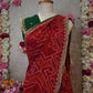 RAJASTHANI BANDHANI SAREE ON VISCOS GEORGETTE FABRIC WITH HANDWORK (WITH BLOUSE) ##SR426