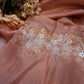 Crystal tissue fabric parl work saree & cutwork border pattern ##SR0115