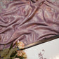 Glass tissue fabric saree with pure handwork and heavy blouse ##SR0116
