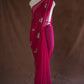 DARBARI SAREE WITH CUTDANA AND EMBROIDERY & CUTDANA WORK ON GEORGETTE FABRIC  ##SR450