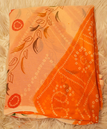 CHIFFON FABRIC SAREE WITH CHUNRI LEHRIYA PRINT (SHADED SAREE) (WHITOUT BLOUSE) ##SR0186