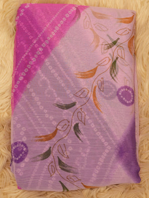 CHIFFON FABRIC SAREE WITH CHUNRI LEHRIYA PRINT (SHADED SAREE) (WHITOUT BLOUSE) ##SR0186