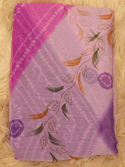 CHIFFON FABRIC SAREE WITH CHUNRI LEHRIYA PRINT (SHADED SAREE) (WHITOUT BLOUSE) ##SR0186