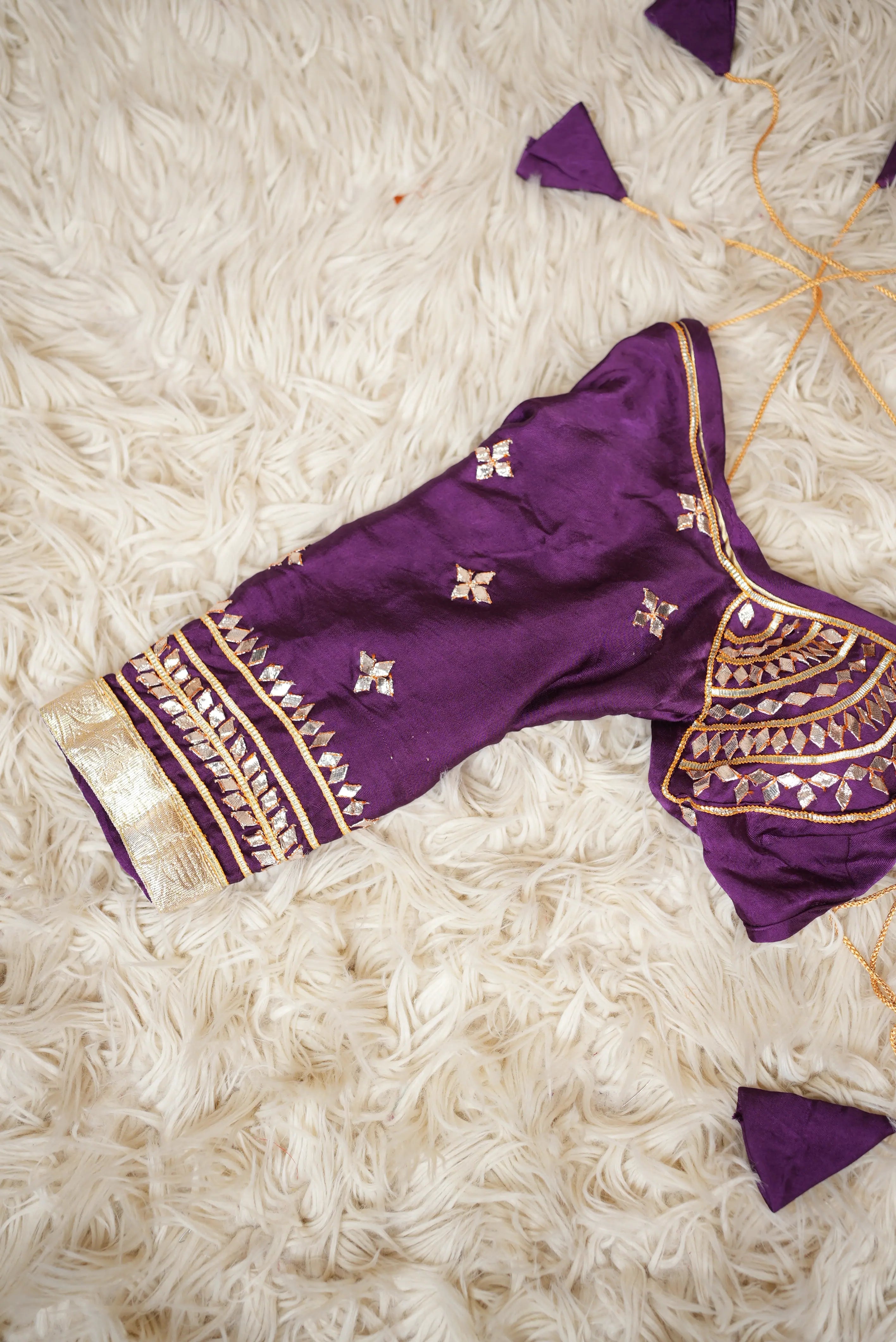 Handwork Aangi Blouse with Kaccha Gota Patti Work in Georgette Fabric