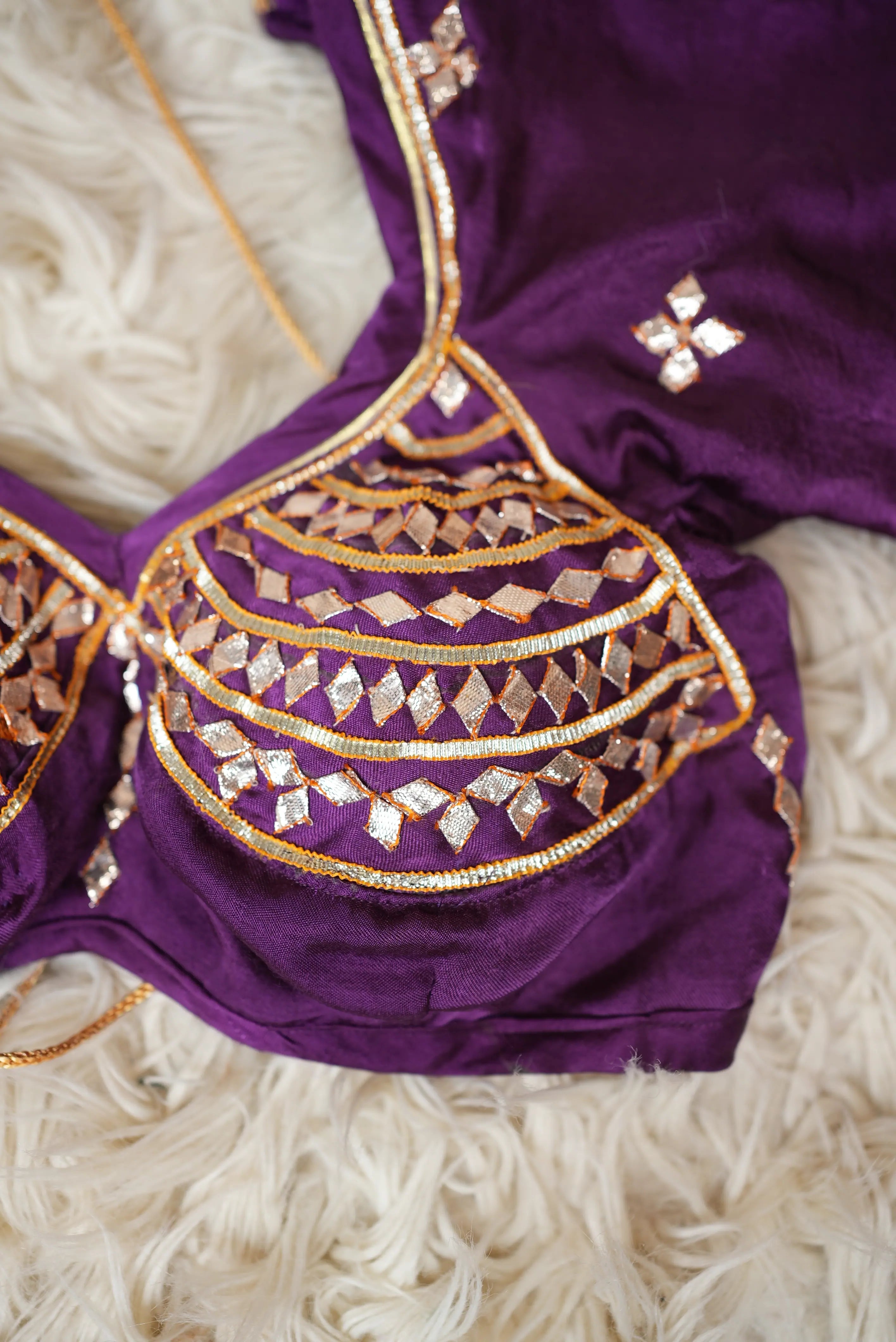 Handwork Aangi Blouse with Kaccha Gota Patti Work in Georgette Fabric
