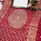 Banarasi silk saree in mandala gharchola pattern with kolkata handwork ##SR0121
