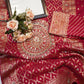 Banarasi silk saree in mandala gharchola pattern with kolkata handwork ##SR0121