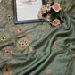 Benglori silk saree with flower pattern & multicolur zari weaving with kolkata handwork ##SR0122