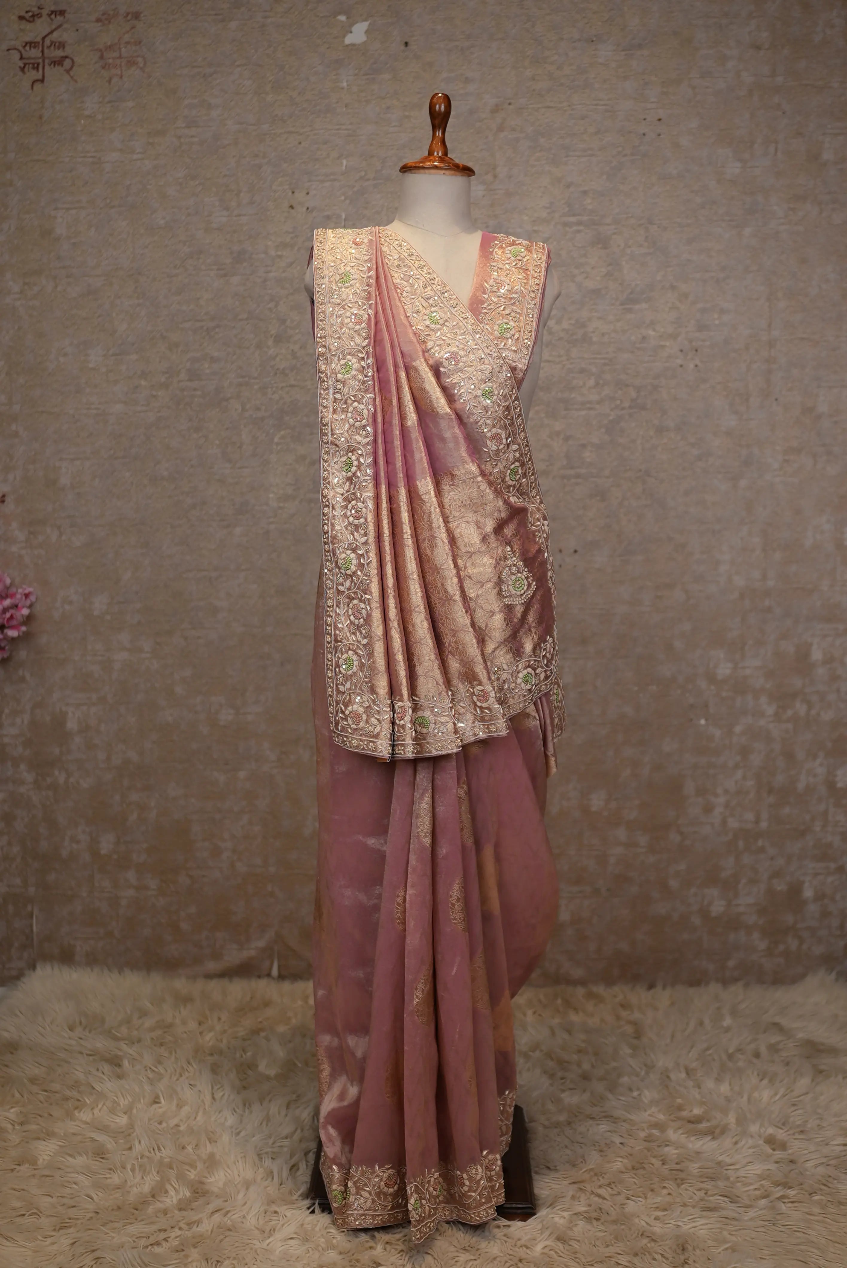 Pure Tissue Fabric Zardozi Handwork Saree – Premium Ethnic Collection