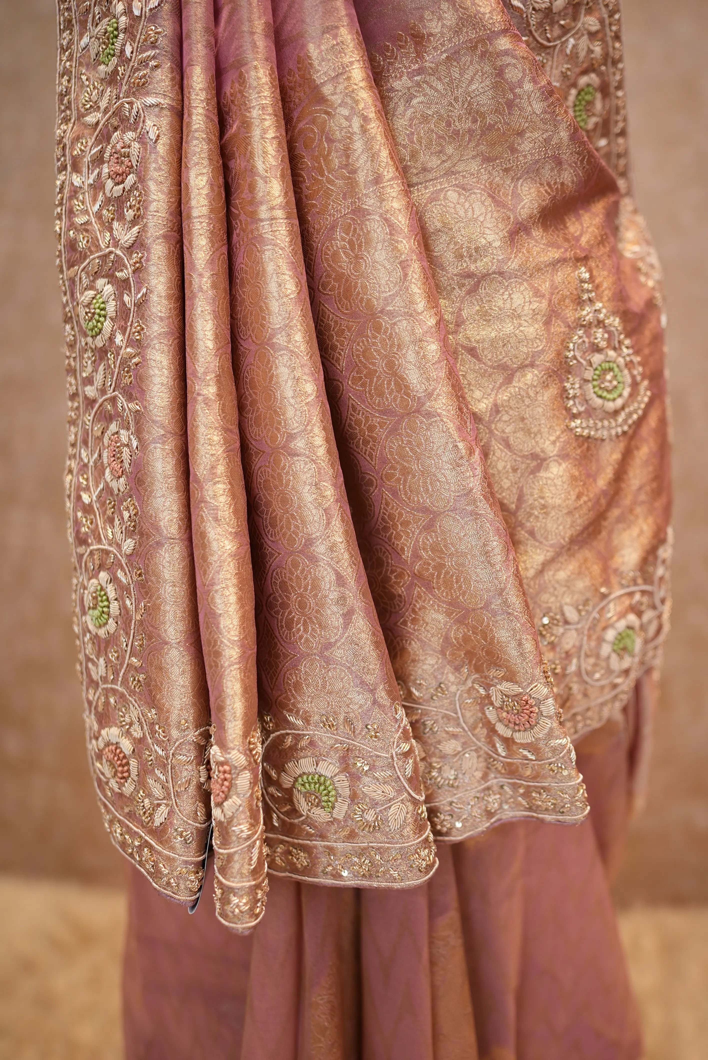 Pure Tissue Fabric Zardozi Handwork Saree – Premium Ethnic Collection