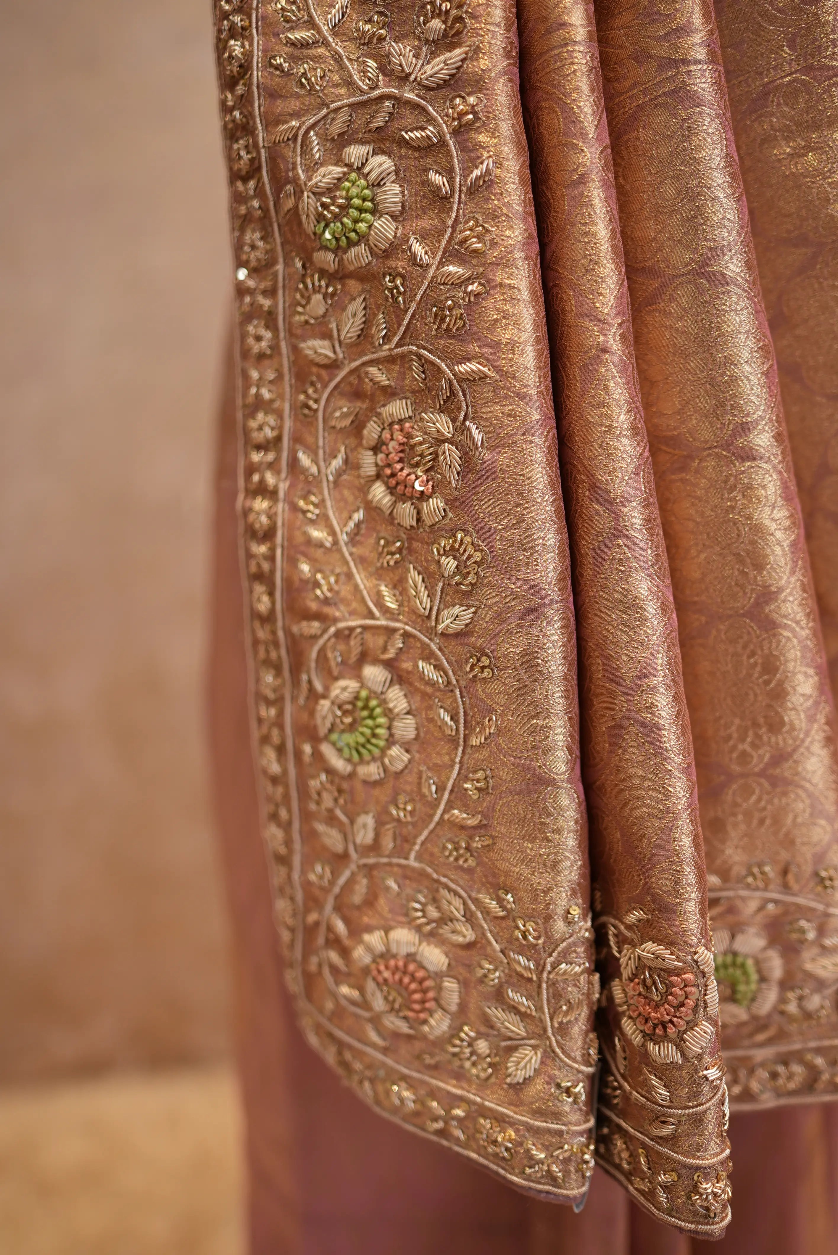 Pure Tissue Fabric Zardozi Handwork Saree – Premium Ethnic Collection