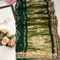 Traditional gazzi silk hand bandhej saree with kolkata handwork ##SR0126