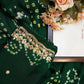 Traditional gazzi silk hand bandhej saree with kolkata handwork ##SR0126