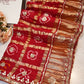 Pure gazzi silk saree with traditional Ghar chola pattern & gotta patti work ##SR0127