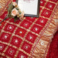 Pure gazzi silk saree with traditional Ghar chola pattern & gotta patti work ##SR0127