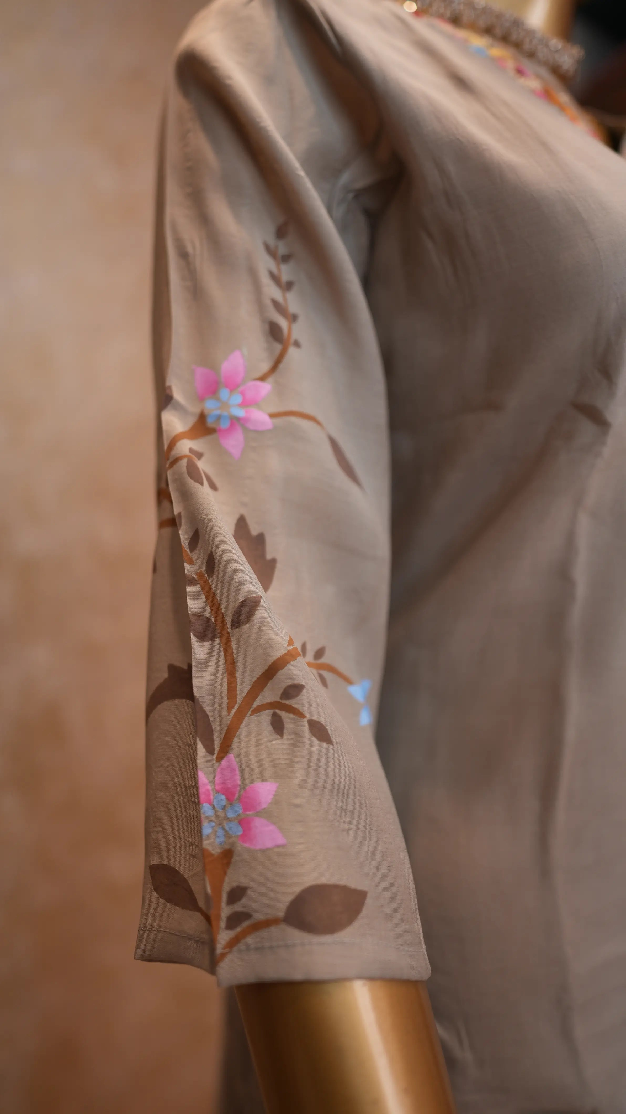 Elegant Grey Floral Embroidered Suit Set with Dupatta