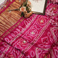 Gazzi silk saree traditional with gota patti work with peacock pattern ##SR0130