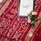 Pure gazzi silk saree with gota patti handwork & heavy gotta patti work pallu traditional bandhni design ##SR0131