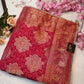 Georgette fabric neem zari saree with zari weaving bandhani design with contrast blouse ##SR0132