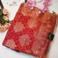 Georgette fabric neem zari saree with zari weaving bandhani design with contrast blouse ##SR0132