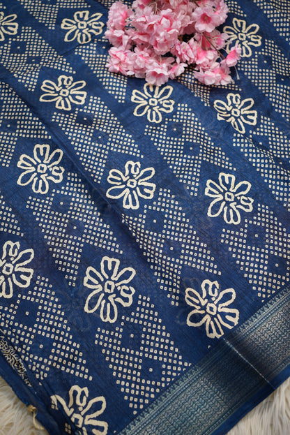BANARASI WEAVING SAREE WITH DIGITAL BANDHANI PRINT   ##SR0188