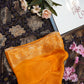 Georgette fabric neem zari saree with zari weaving bandhani design with contrast blouse ##SR0132