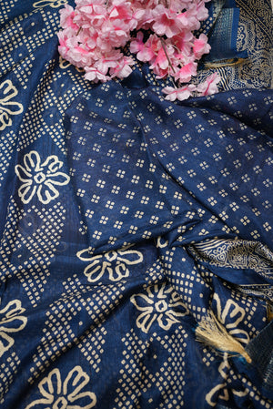 BANARASI WEAVING SAREE WITH DIGITAL BANDHANI PRINT   ##SR0188