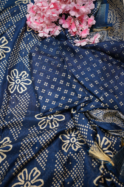 BANARASI WEAVING SAREE WITH DIGITAL BANDHANI PRINT   ##SR0188