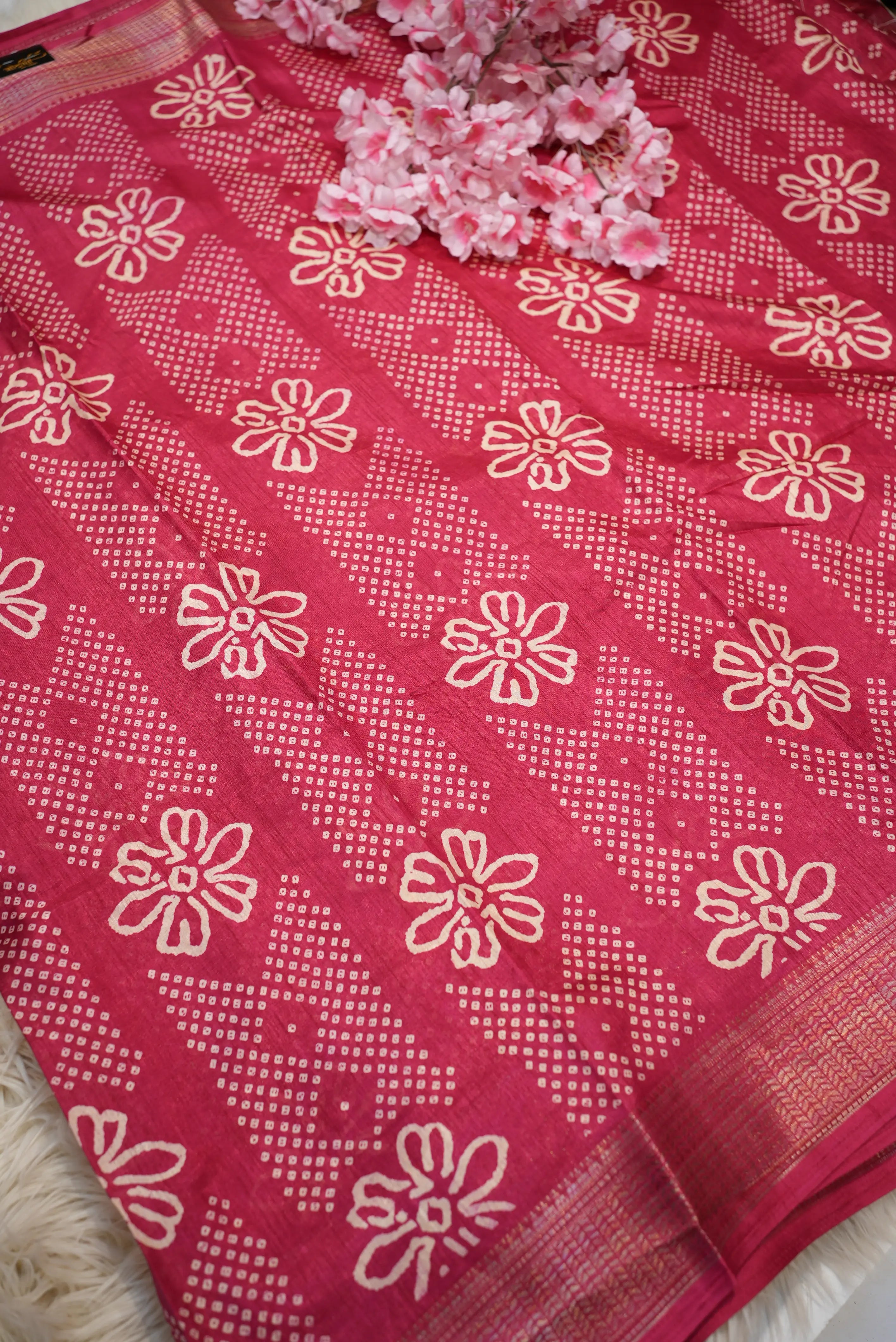 Banarasi Weaving Saree with Digital Bandhani Print