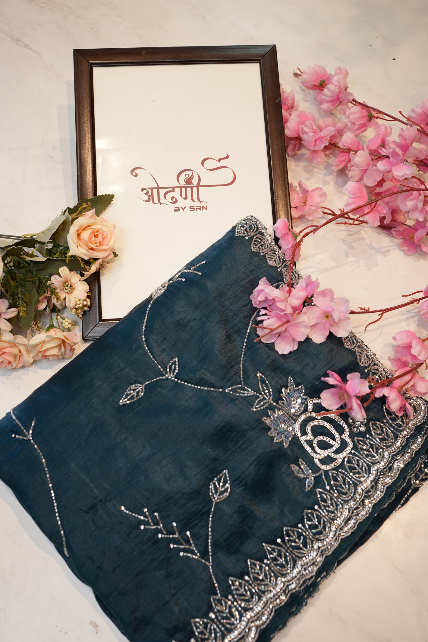 upada silk fabric with zarkan & cutdana work heavy hand work blouse ##SR0133