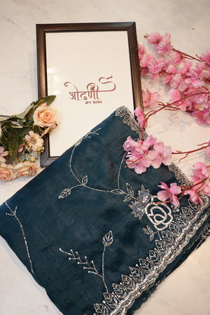 upada silk fabric with zarkan & cutdana work heavy hand work blouse ##SR0133