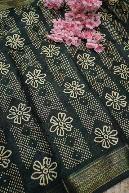 BANARASI WEAVING SAREE WITH DIGITAL BANDHANI PRINT   ##SR0188