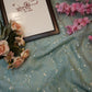 Crystal fabric saree with beads and sequence work and heavy blouse ##SR0134