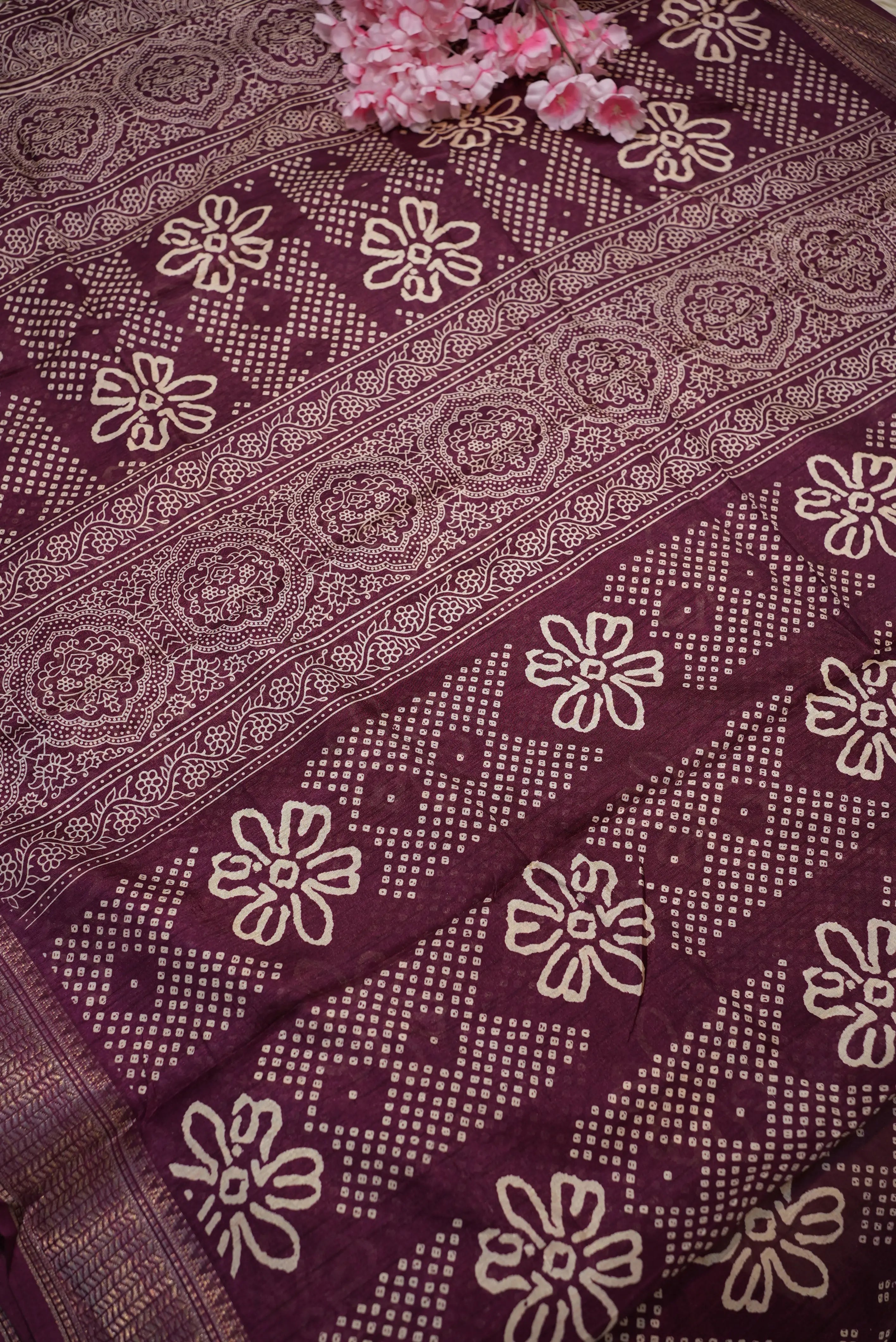 Banarasi Weaving Saree with Digital Bandhani Print