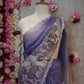 CHOCOLATE TISSUE FABIRC SAREE WITH DEAR PRINT BORDER (WITH BLOUSE) ##SR505
