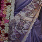 CHOCOLATE TISSUE FABIRC SAREE WITH DEAR PRINT BORDER (WITH BLOUSE) ##SR505