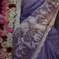 CHOCOLATE TISSUE FABIRC SAREE WITH DEAR PRINT BORDER (WITH BLOUSE) ##SR505
