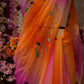 MULTI COLOR ROYAL CHIFFON FABRIC PEACOCK DESIGN DARBARI SAREE WITH HEAVY JAAL PATTERN (WITHOUT BLOUSE) ##SR455