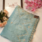 Crush tissue saree with zardoji & mirror work ##SR0140