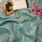 Crush tissue saree with zardoji & mirror work ##SR0140