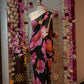 FLOWER PRINT HANDWORK SAREE ON GEORGETTE FABRIC WITH CUT DANA BORDER (WITHOUT BLOUSE) ##SR456