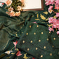 Dola silk saree with multicolor embroidery jaal pattern and buti pattern blouse ##SR0135