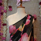 FLOWER PRINT HANDWORK SAREE ON GEORGETTE FABRIC WITH CUT DANA BORDER (WITHOUT BLOUSE) ##SR456