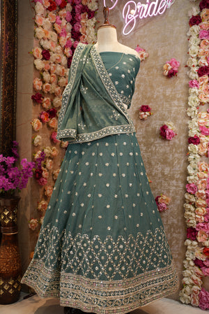 Mosam fabric Sequence dori work heavy lehenga with heavy dupatta ##LC011