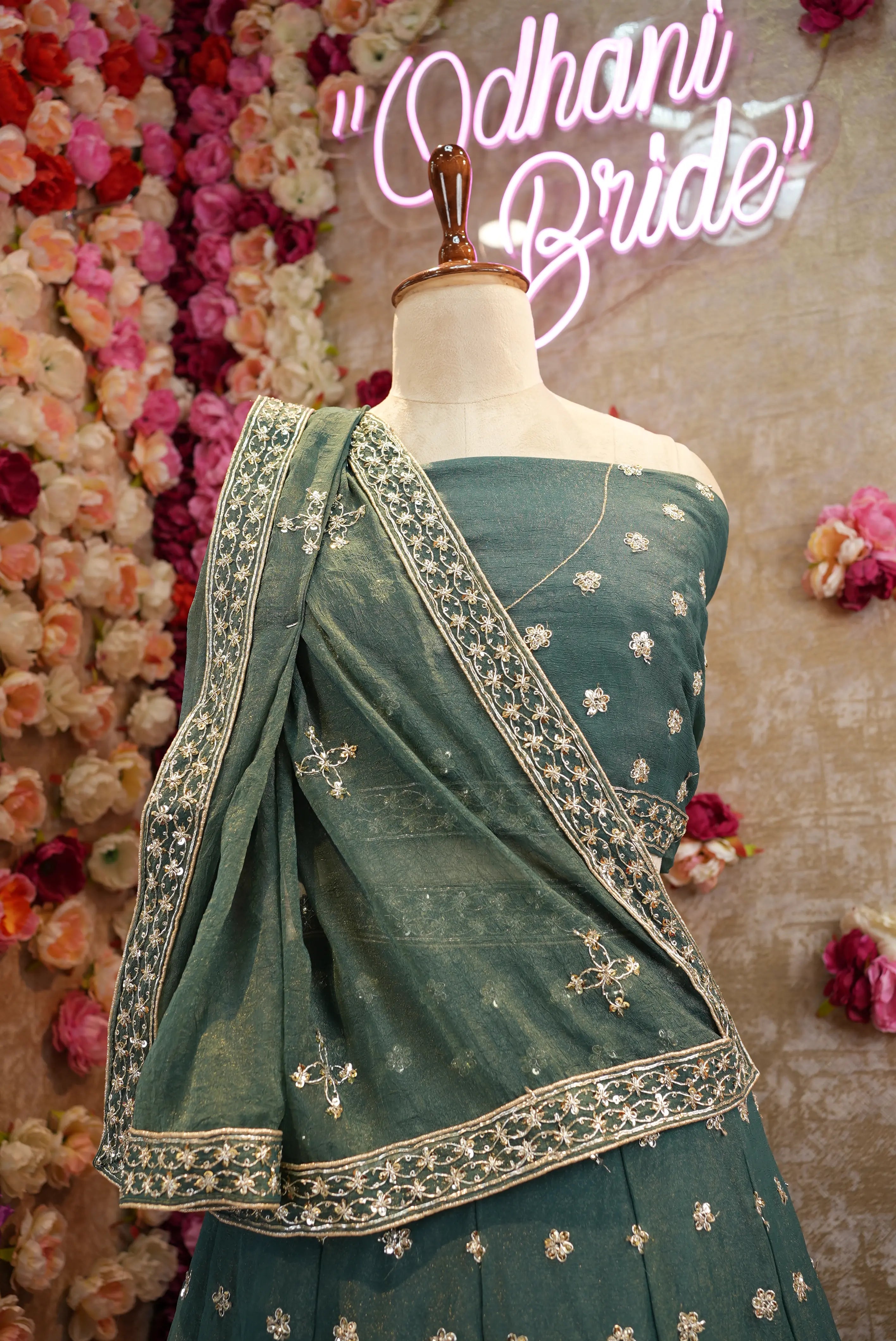 Mosam fabric Sequence dori work heavy lehenga with heavy dupatta (UNSTITCHED)