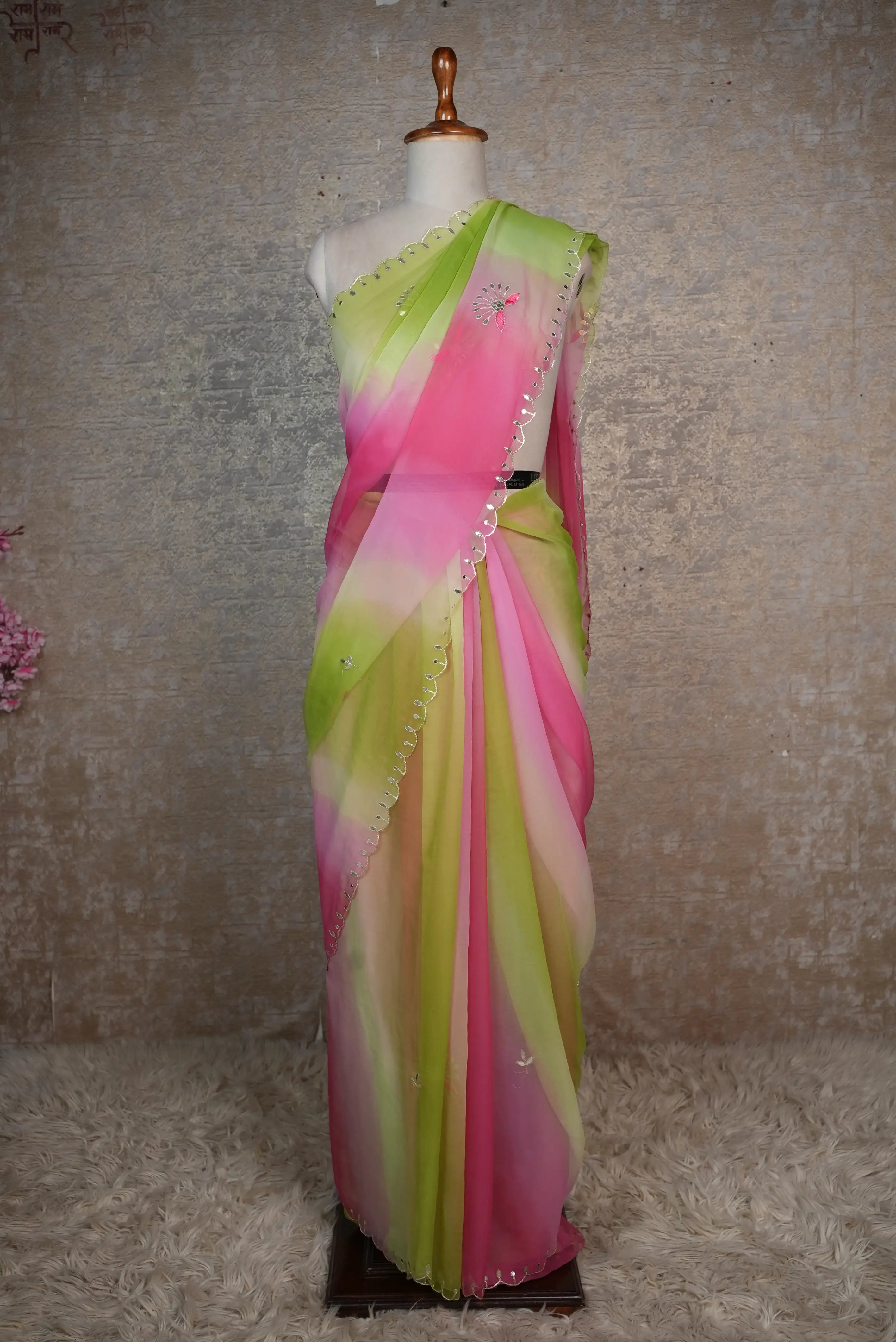 Multi Shade Summer Special Saree With Gota Patti Work