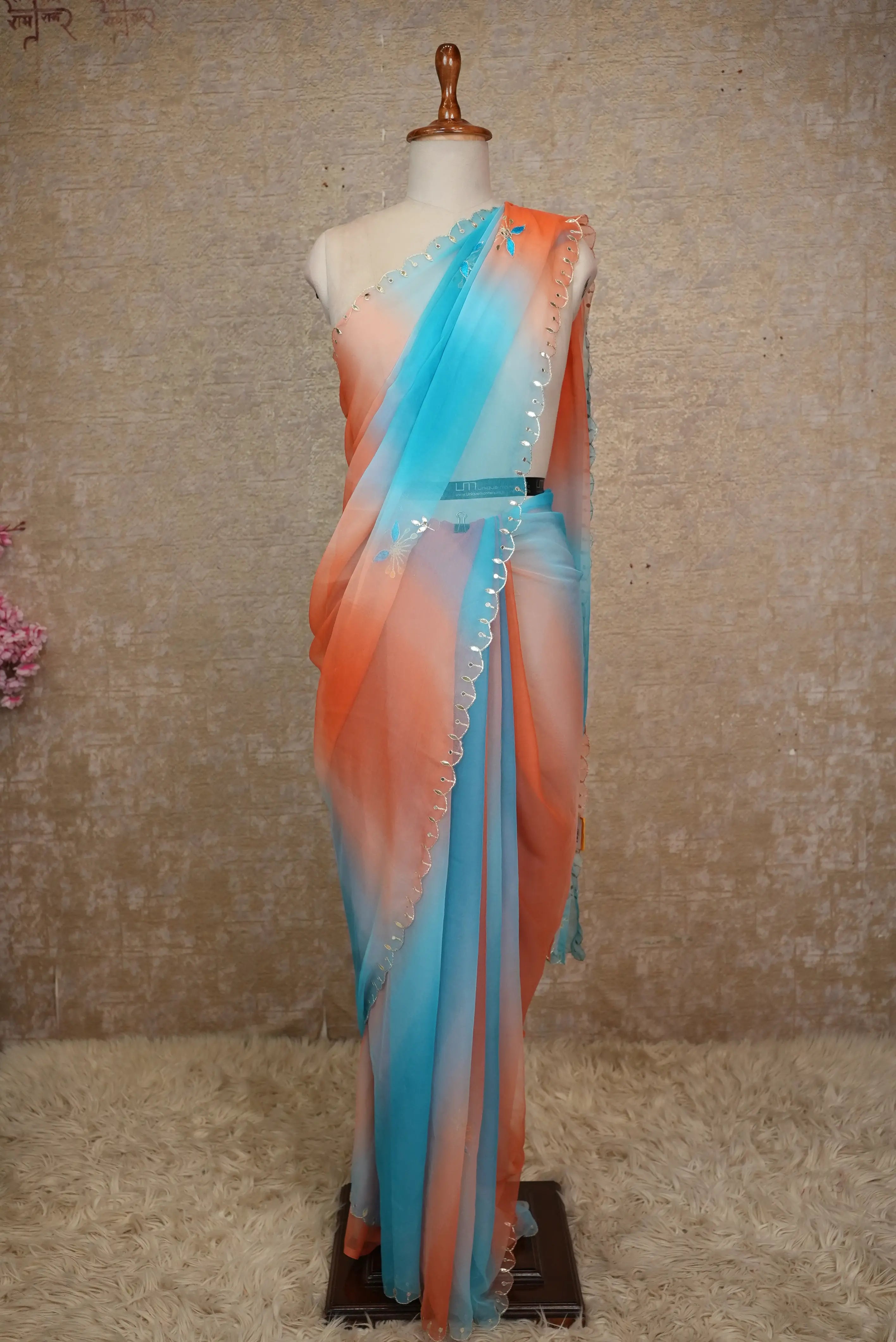 Multi Shade Summer Special Saree With Gota Patti Work