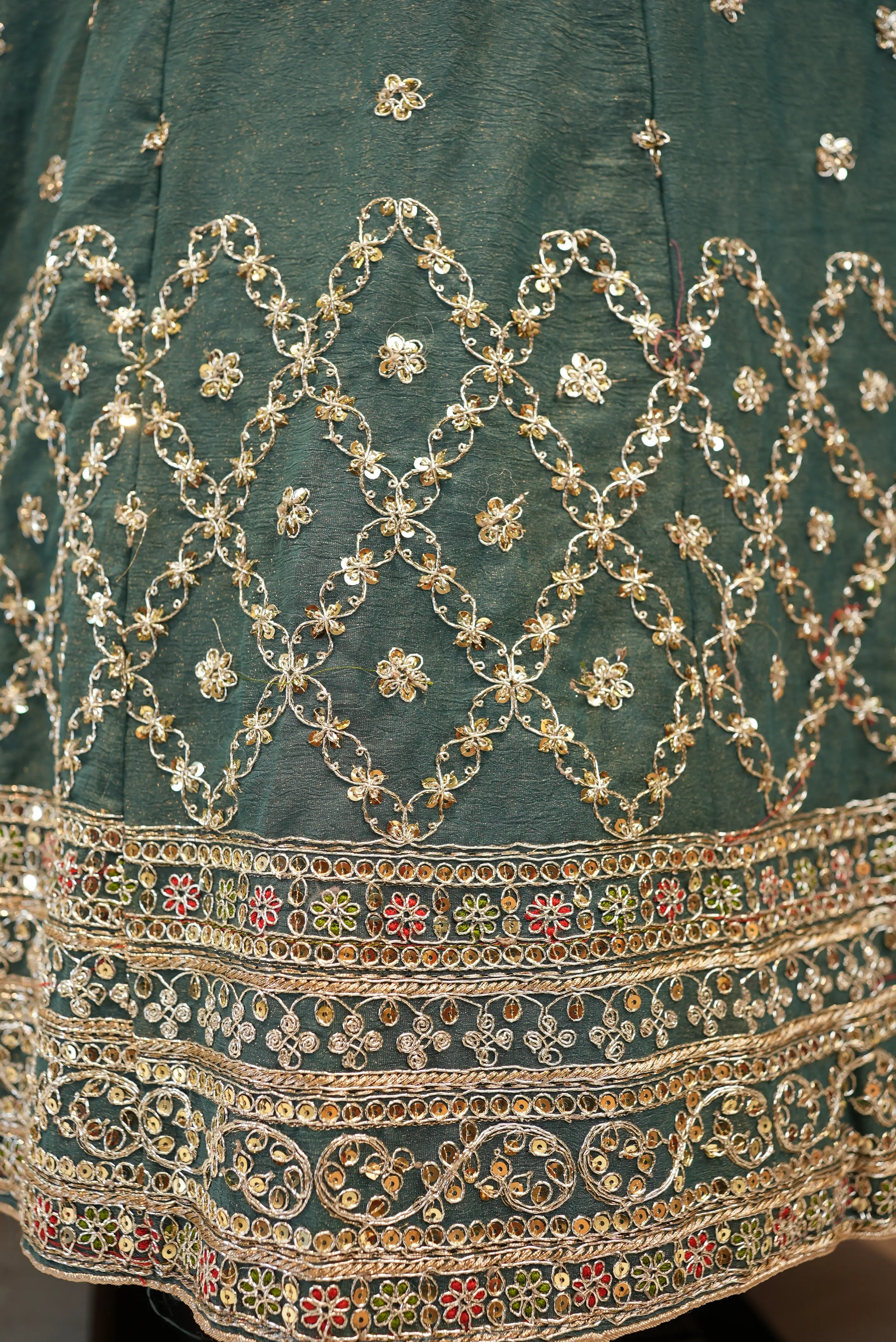 Mosam fabric Sequence dori work heavy lehenga with heavy dupatta (UNSTITCHED)