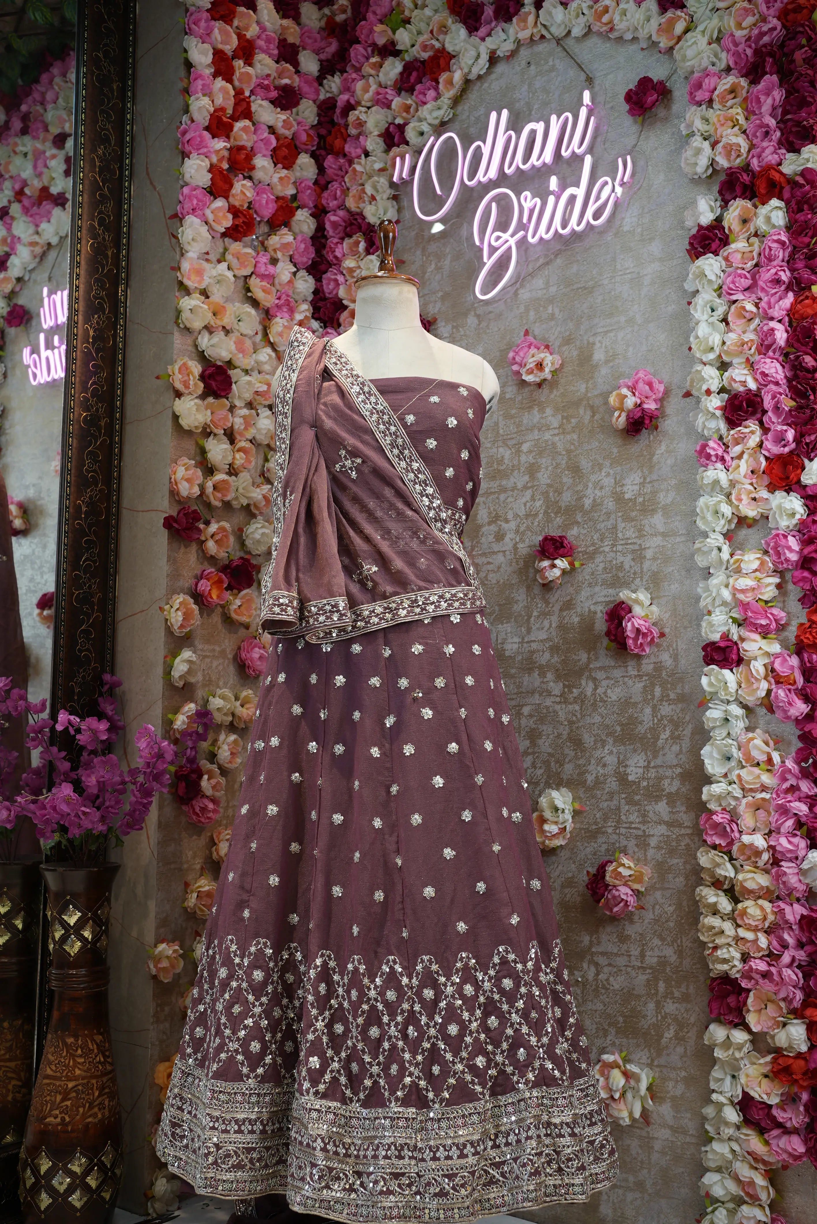 Mosam fabric Sequence dori work heavy lehenga with heavy dupatta (UNSTITCHED)
